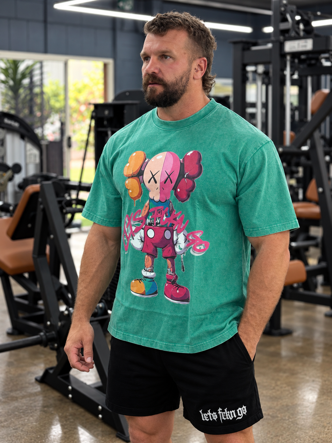 Green Lets Fckn Go shirt — angle gym